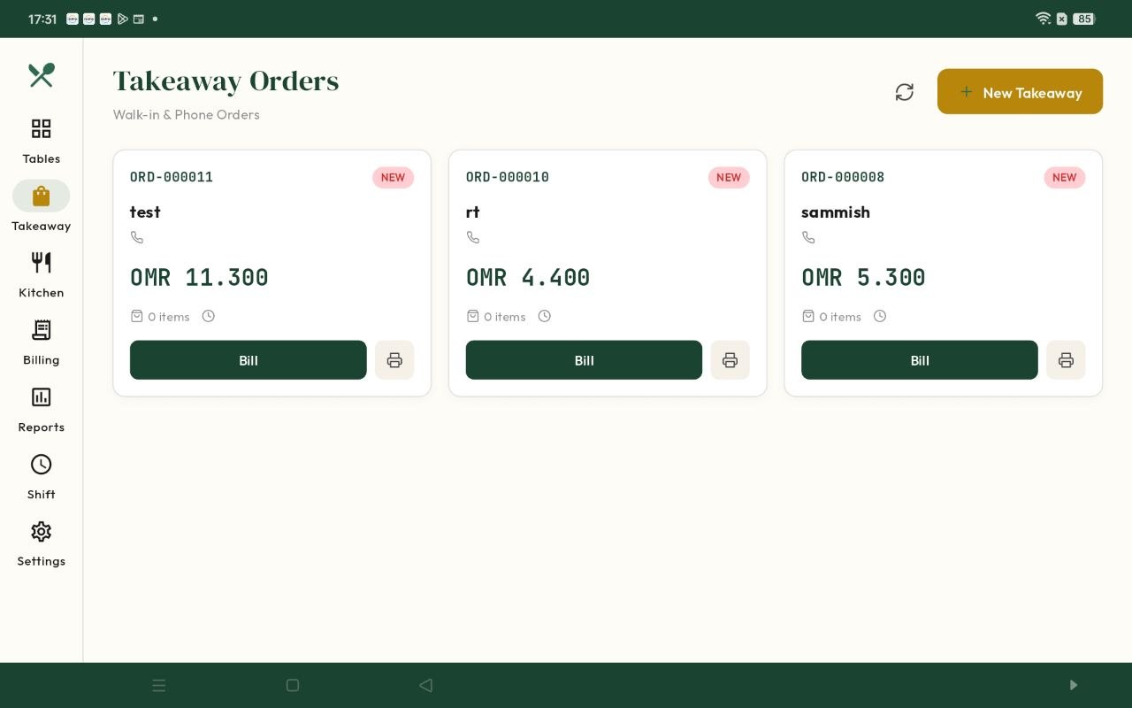 Takeaway counter